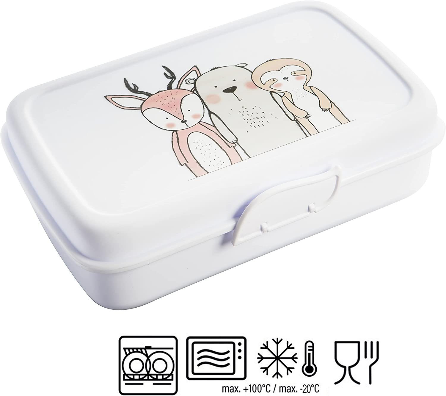 Centi Lunchbox Brotdosen Kinder, Lunchboxen mit 3 Trennfächern und Clickverschluss, Kunststoff, (Set, 3-tlg., in pastel-grün, weiß und rosa), Bento Box Kinder, Brotzeitbox ohne BPA+Weichmacher, Frühstücksbox