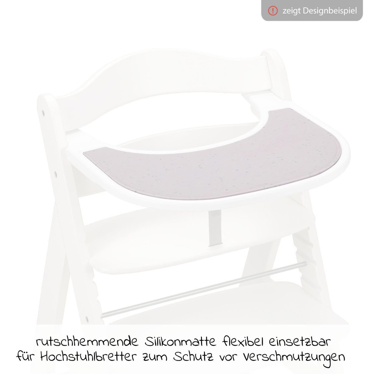 Hauck Hochstuhltablett Highchair Tray Mat - Beige Speckle, Silikon, Silikon Auflage für Alpha Essbrett (rutschhemmend und abwischbar)