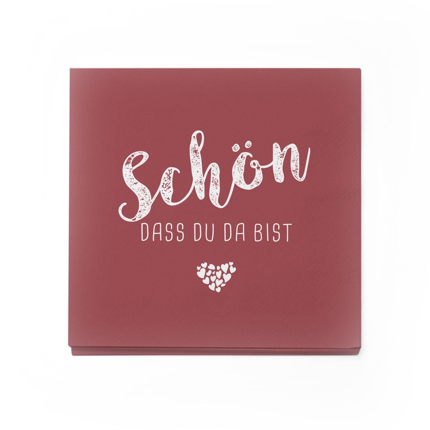 itenga Papierserviette itenga 20x Serviette Schön dass du da bist bordeaux rot – Bild 2 von 4