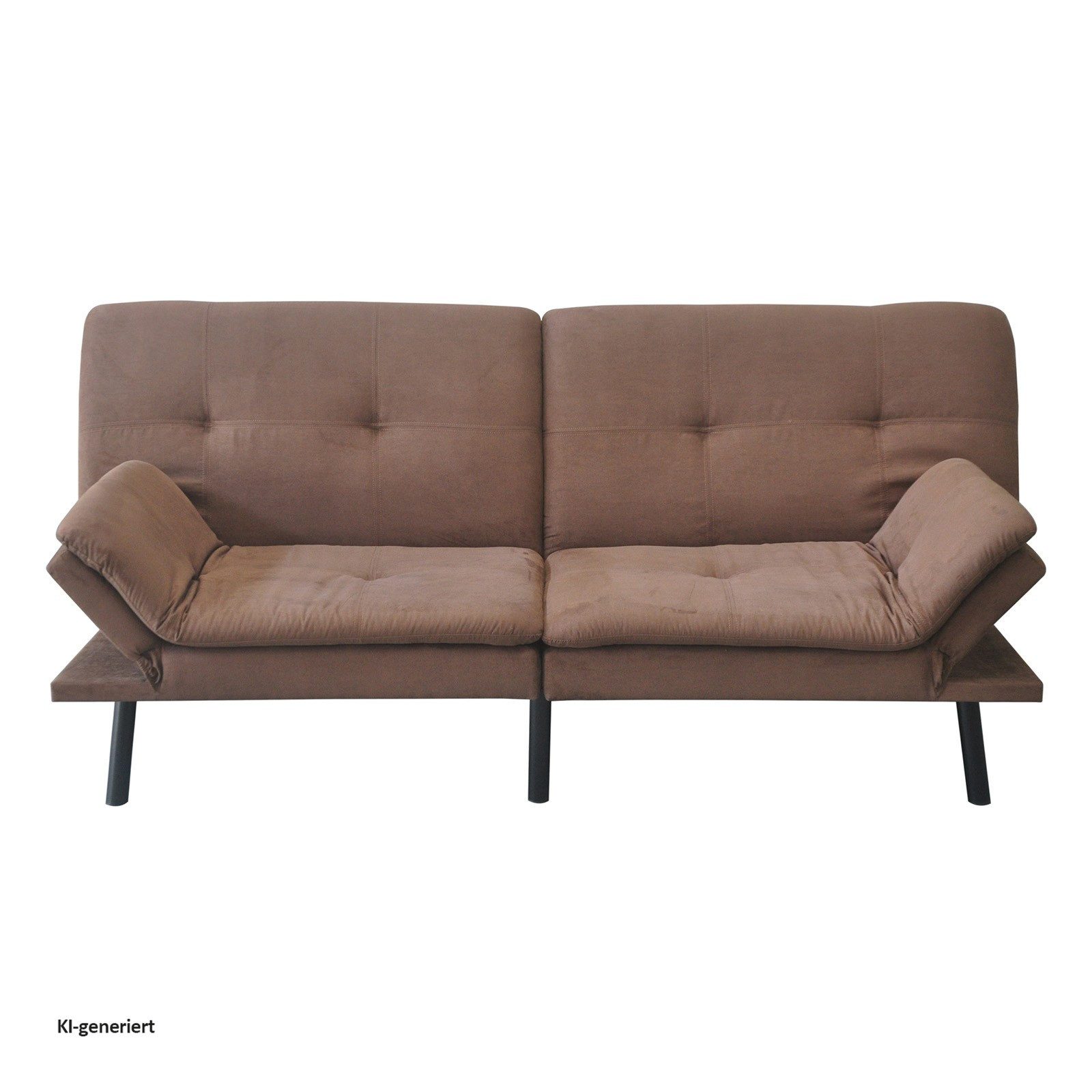 HTI-Living 2-Sitzer Sofa mit verstellbaren Armlehnen Braun, Stück 1 Teile, Schlafsofa Zweisitzer Schlafcouch – Bild 5 von 5