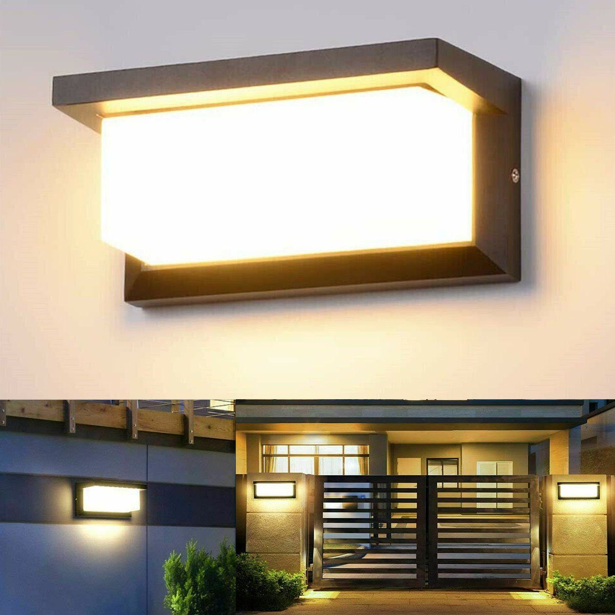 oyajia Außen-Wandleuchte 18W LED Wandlampe mit Bewegungsmelder, Gartenlampe, IP65 wasserdicht, Aluminium Wandleuchte, für Garden, Balkon, Flur