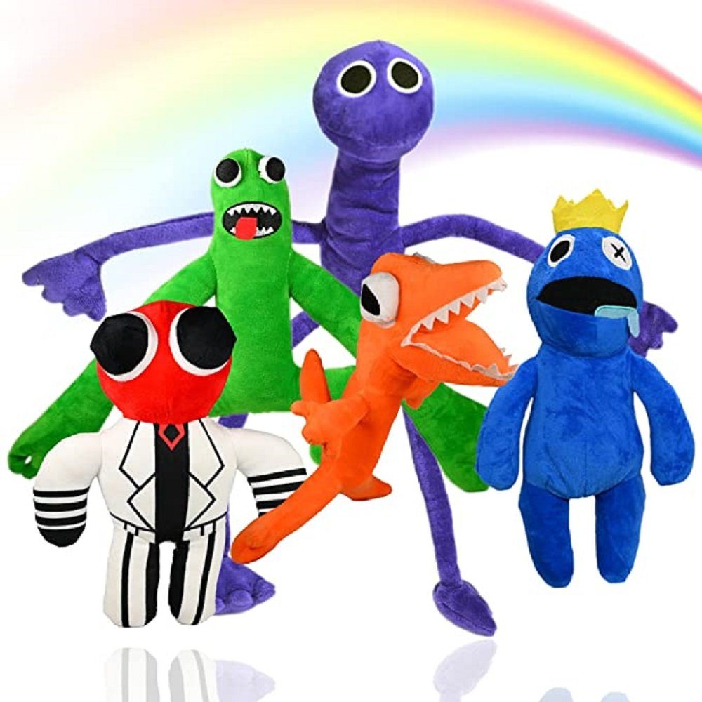 Wiztex Kuscheltier Rainbow Friends 30 cm Plüschfigur 5 stück Puppe Игрушки für Kinder (Packung mit 5 Stück, 5-St., Plüschtier, Stofftier, Geschenk-Set), Maschinenwaschbar, Geruchsneutral, Geprüft und Verpackt in Deutschland