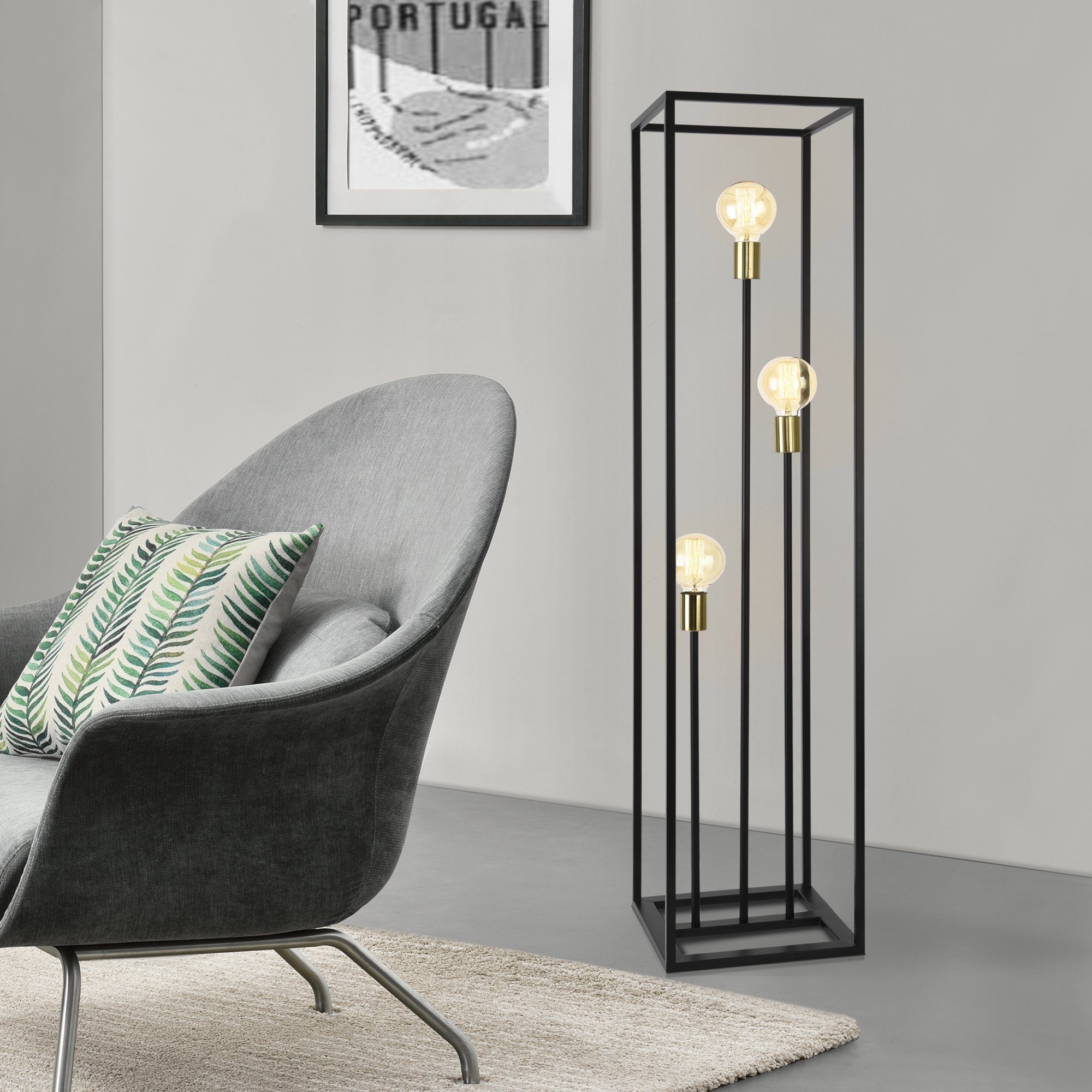 lux.pro Stehlampe, 3flammig, Stylische Stehleuchte »Groningen« 3