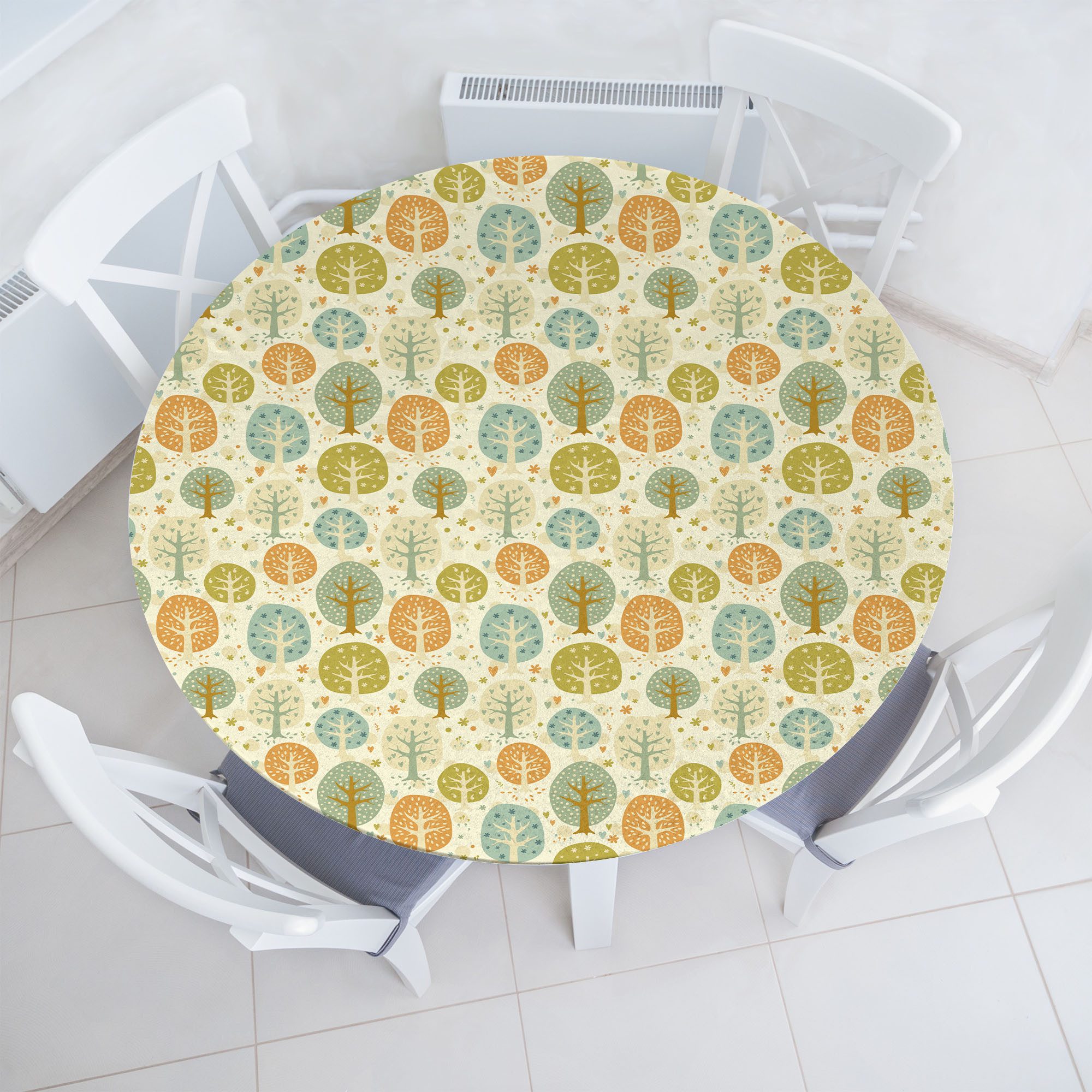 Tischdecke Rundum-elastische Stofftischdecke