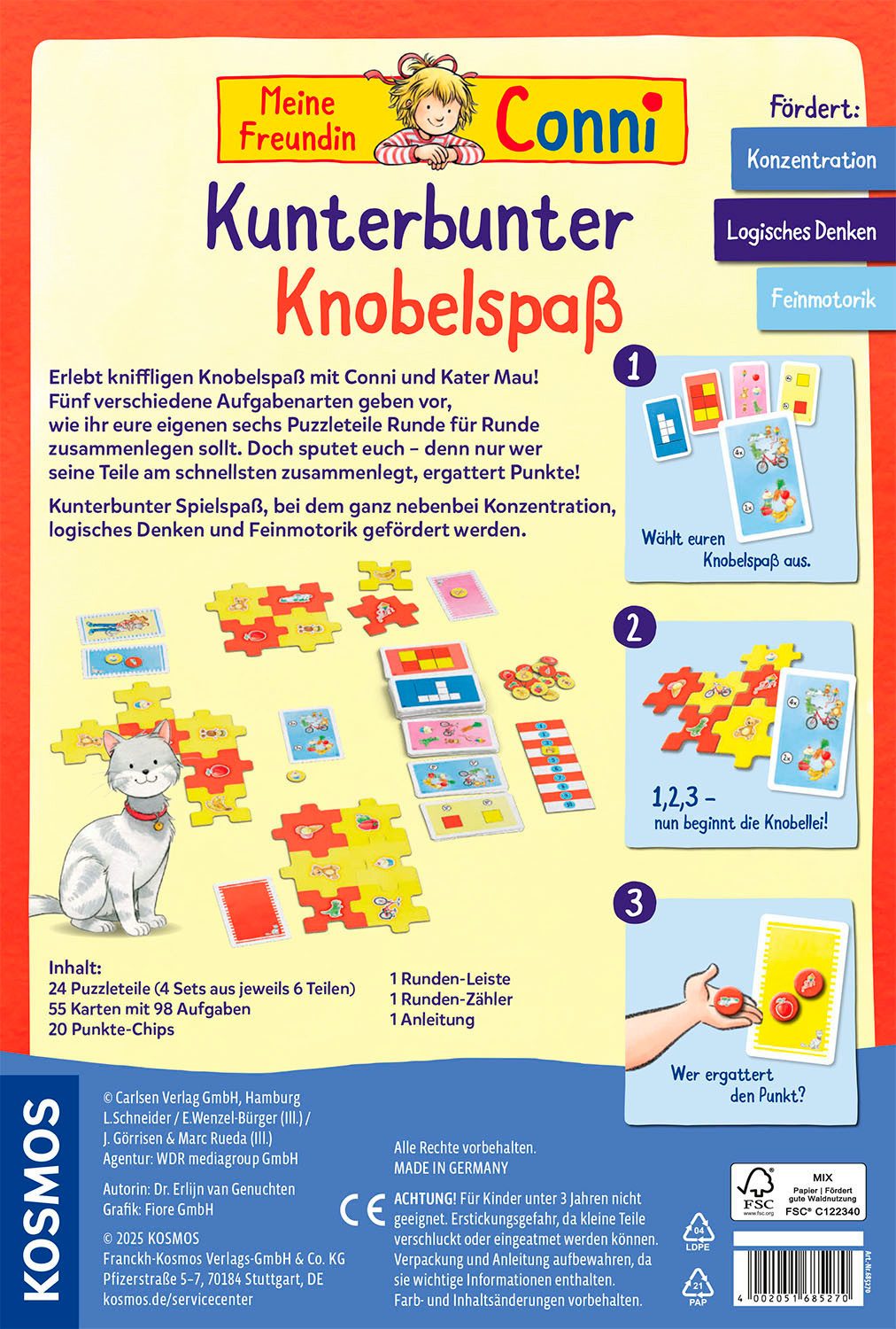 Kosmos Spiel Meine Freundin Conni - Kunterbunter Knobelspaß, Denkspiel, Made in Germany