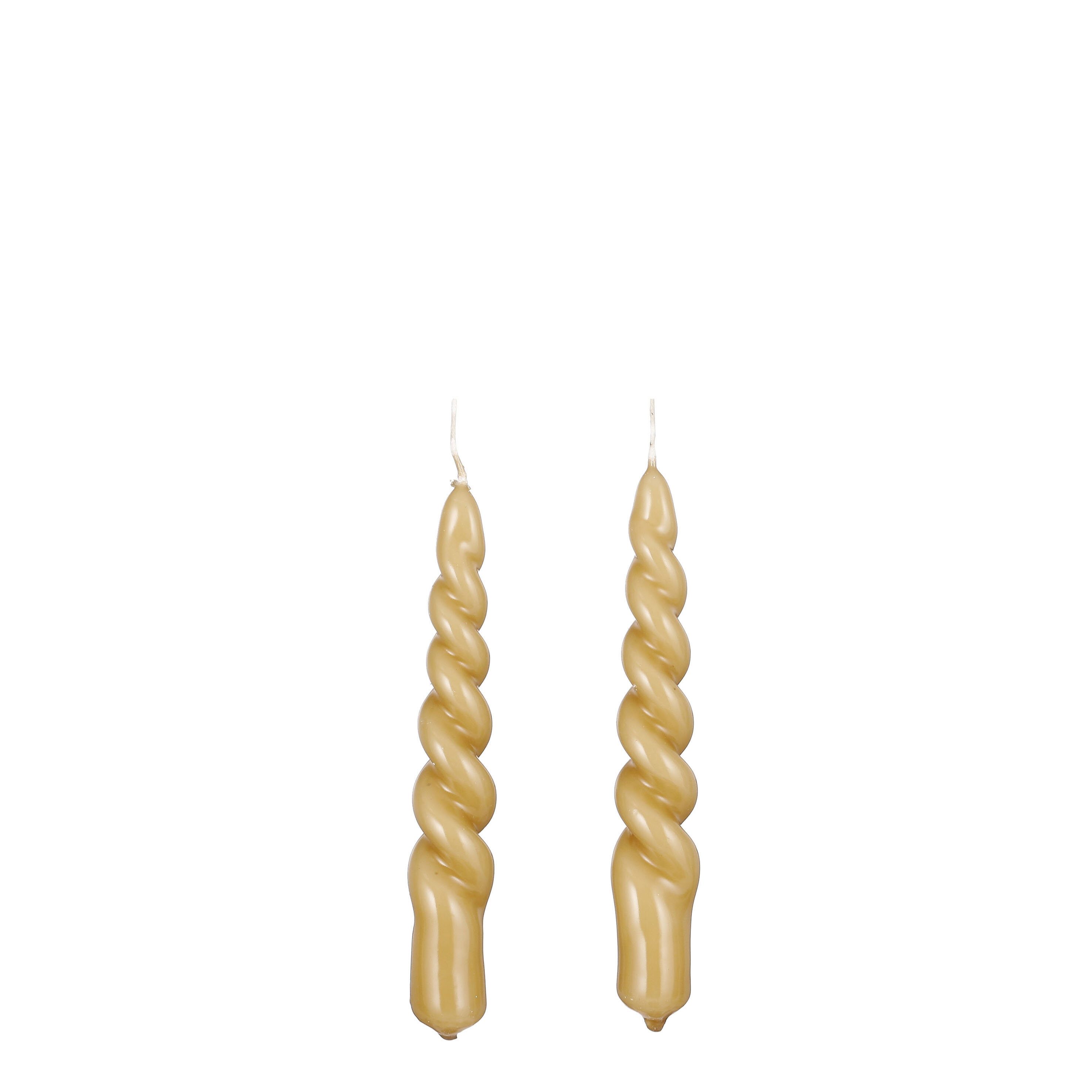 Mica Decorations Tafelkerze Mica Decorations Twist Kerze h.braun glaensend 2 Stueck - h15xd2,2cm