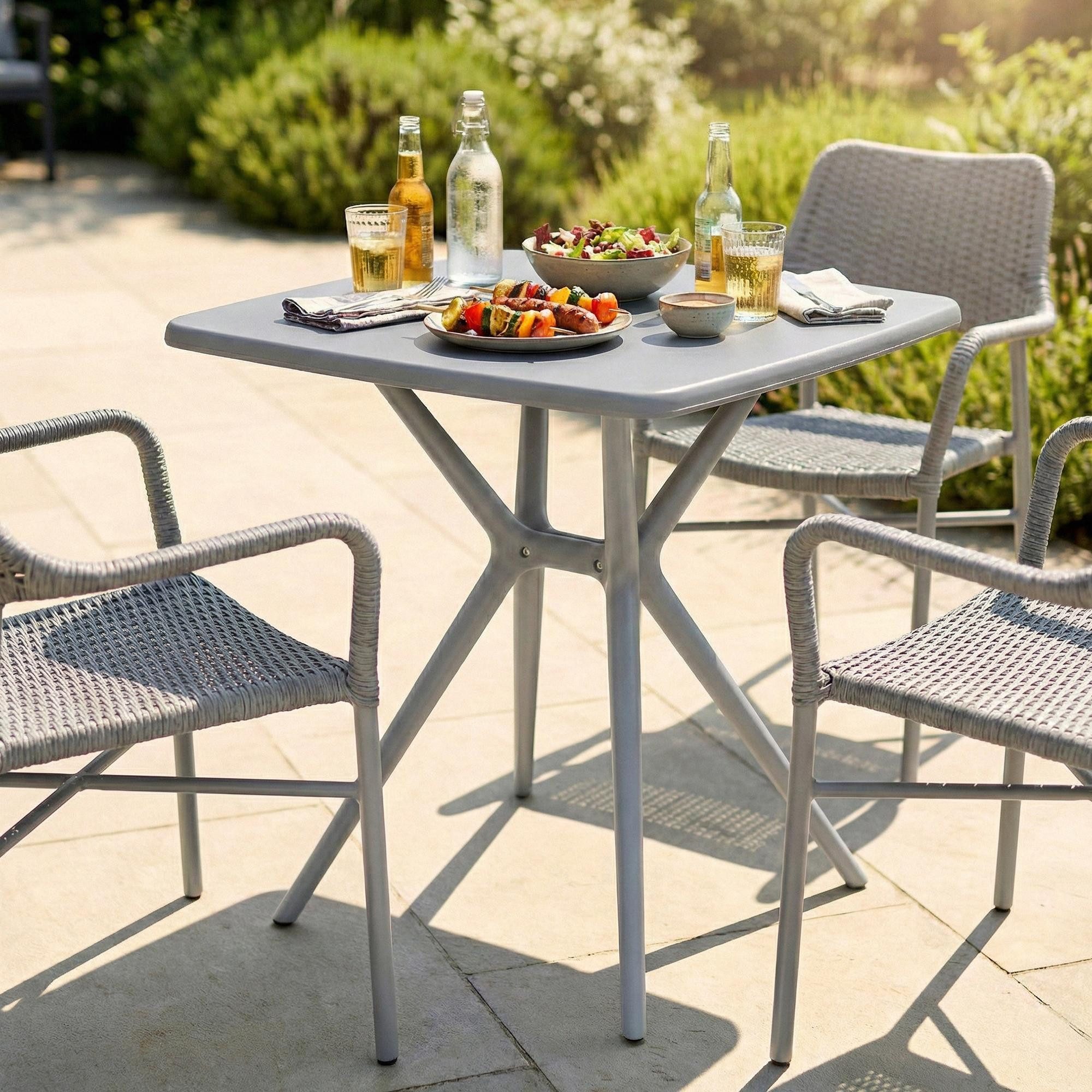 furnicato Beistelltisch Gartentisch Becky 72 x 72 cm grau (1-St)