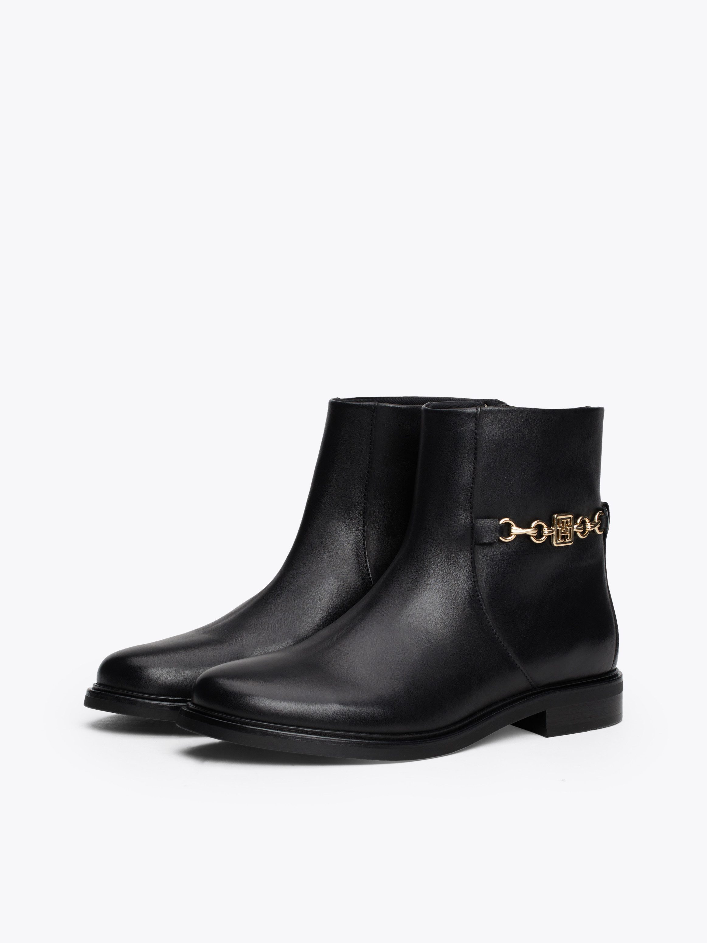 TH CHAIN LEATHER LOW BOOTIE Stiefelette
