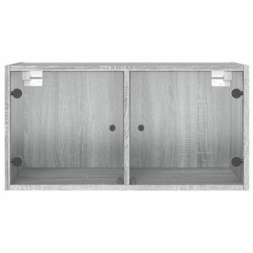 vidaXL Fächerschrank Wandschränke mit Glastüren 2 Stk. Grau Sonoma 68,5x37x35 cm (2-St)