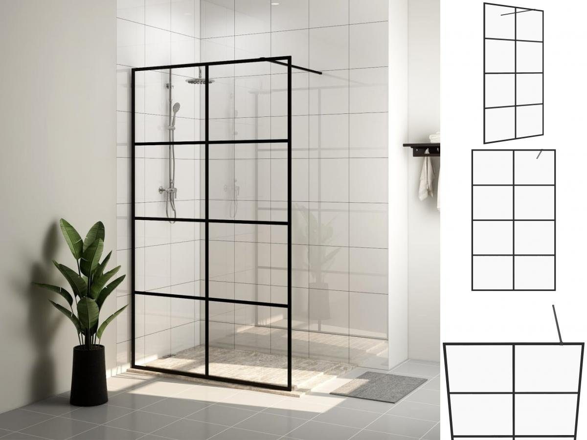 vidaXL Duschwanne Walk In Duschwand für Begehbare Dusche mit Klarem ESG Glas 90x195 cm