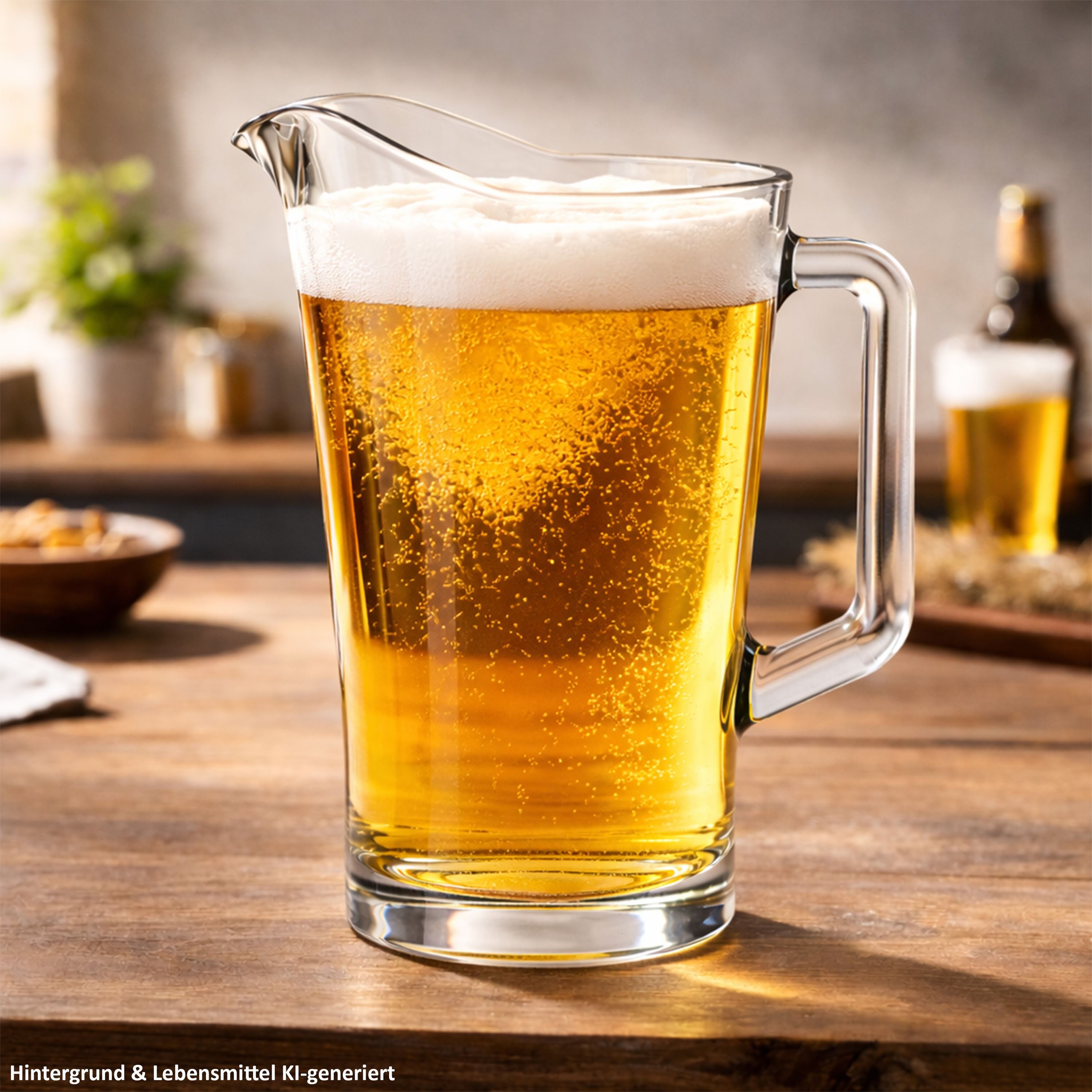 MamboCat Karaffe MamboCat Festival Krug Glaskrug 1,6L Henkel Karaffe Kanne Bier Pitcher – Bild 5 von 5