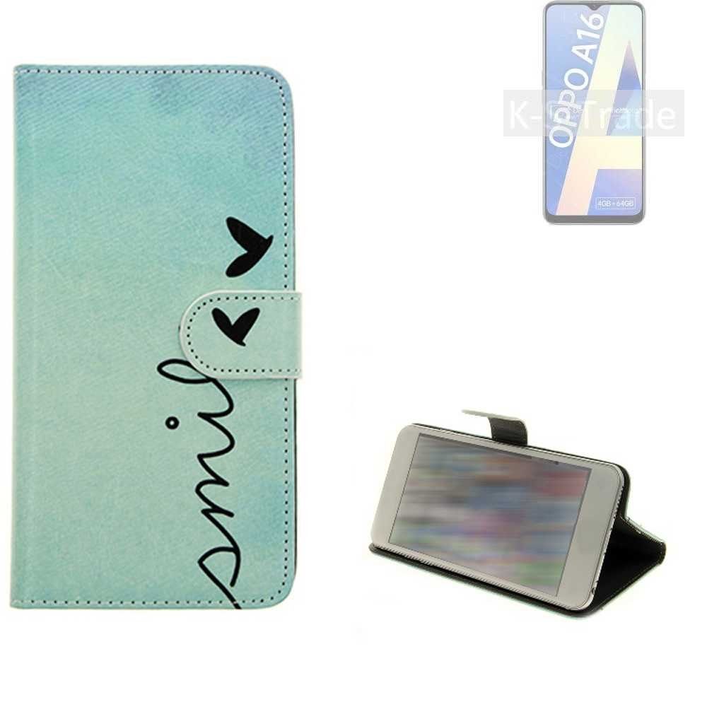 K-S-Trade Handyhülle für Oppo A16, Schutz Hülle Handy Hülle Hülle Handyhülle cover bookstyle Etui