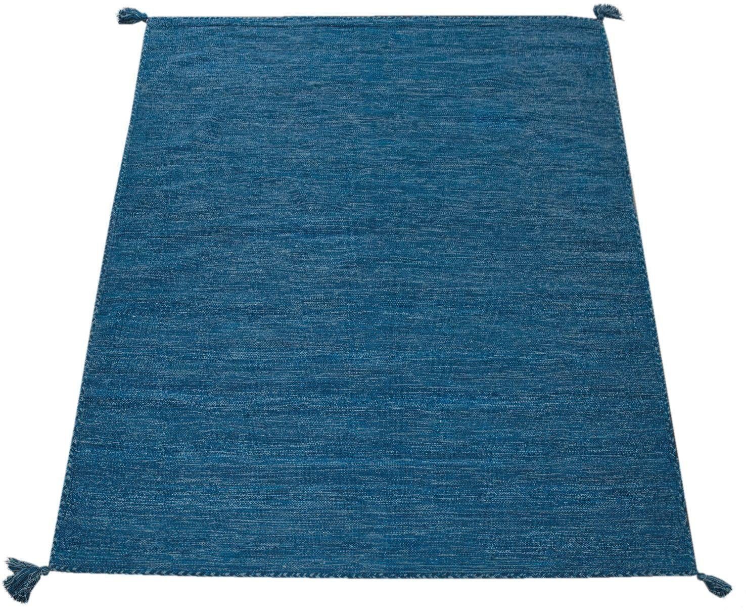 Teppich Kilim 210, Paco Home, rechteckig, Höhe: 12 mm, Handgwebt, Flachgewebe, reine Baumwolle, handgewebt, Uni Farben