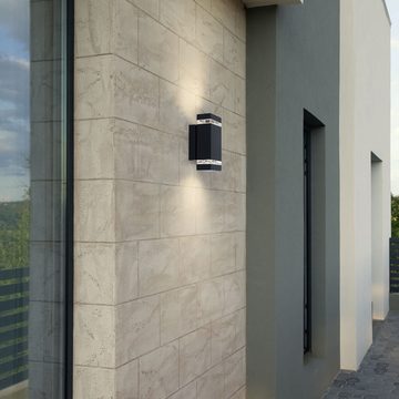Kanlux Außen-Wandleuchte, Leuchtmittel inklusive, Neutralweiß, 2er Set LED Design Außen Leuchten 10 Watt Haus Wand Up Down Lampen