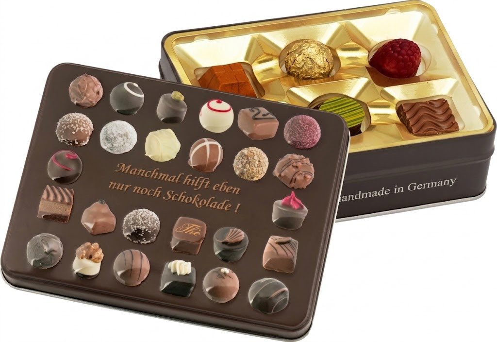Confiserie Rabbel Schokolade Präsentdosen mit Pralinen und Trüffel 75g, 1 x