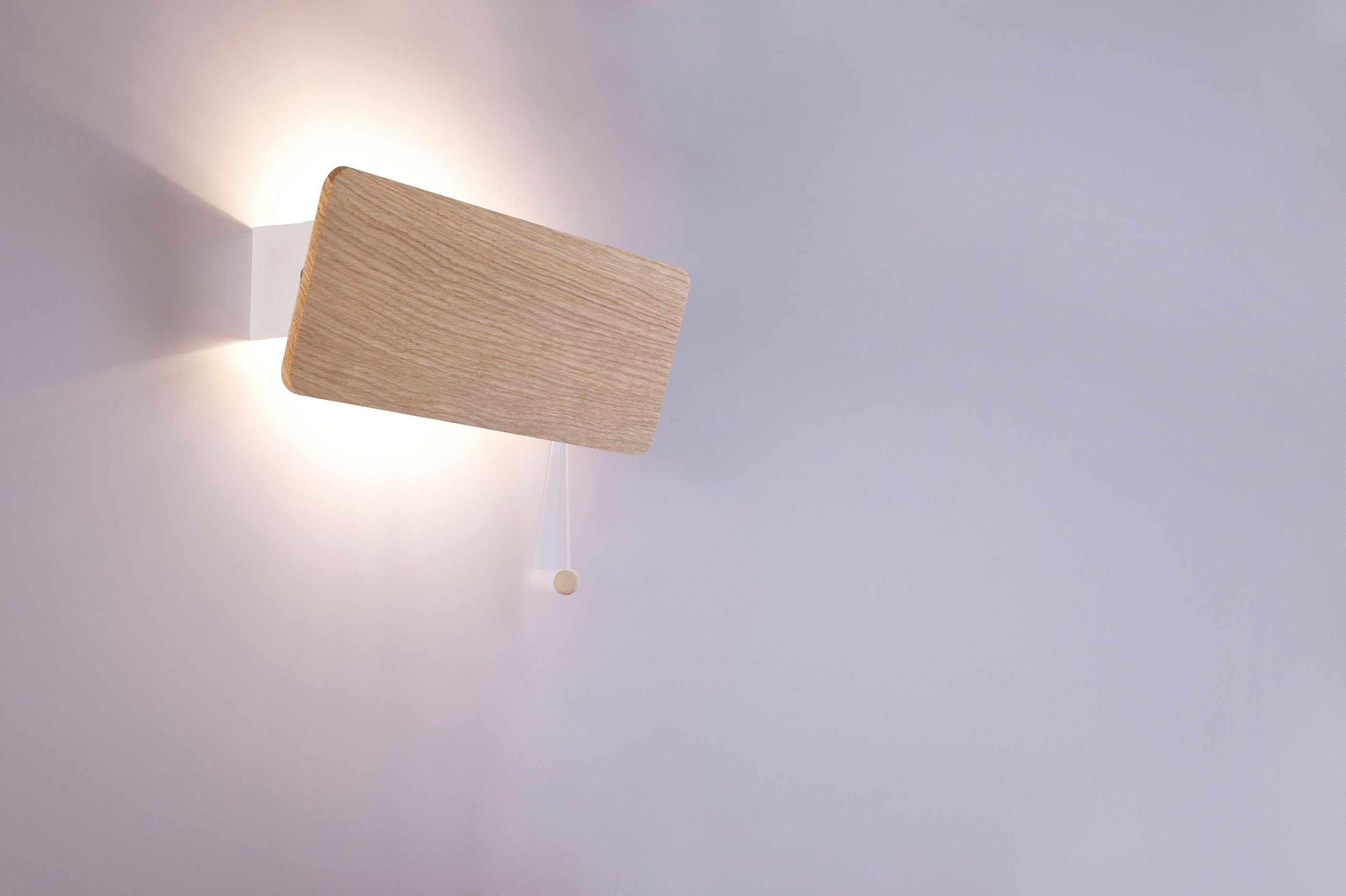 Stil helles Licht-Erlebnisse Wandleuchte Wohnzimmer Wandlampe nordischer Holz OSLO, Leuchtmittel, ohne E14 Modern