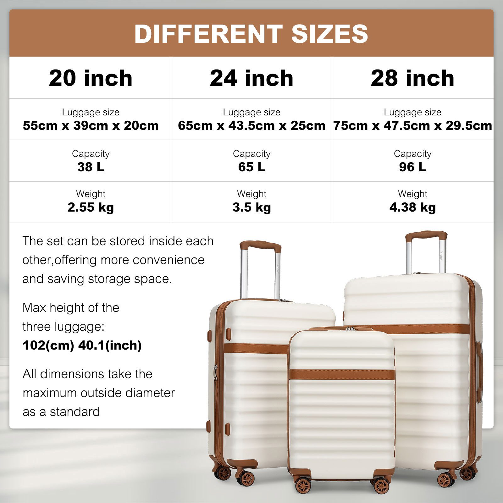 KONO Trolley Handgepäck Koffer Reisekoffer von günstig online kaufen