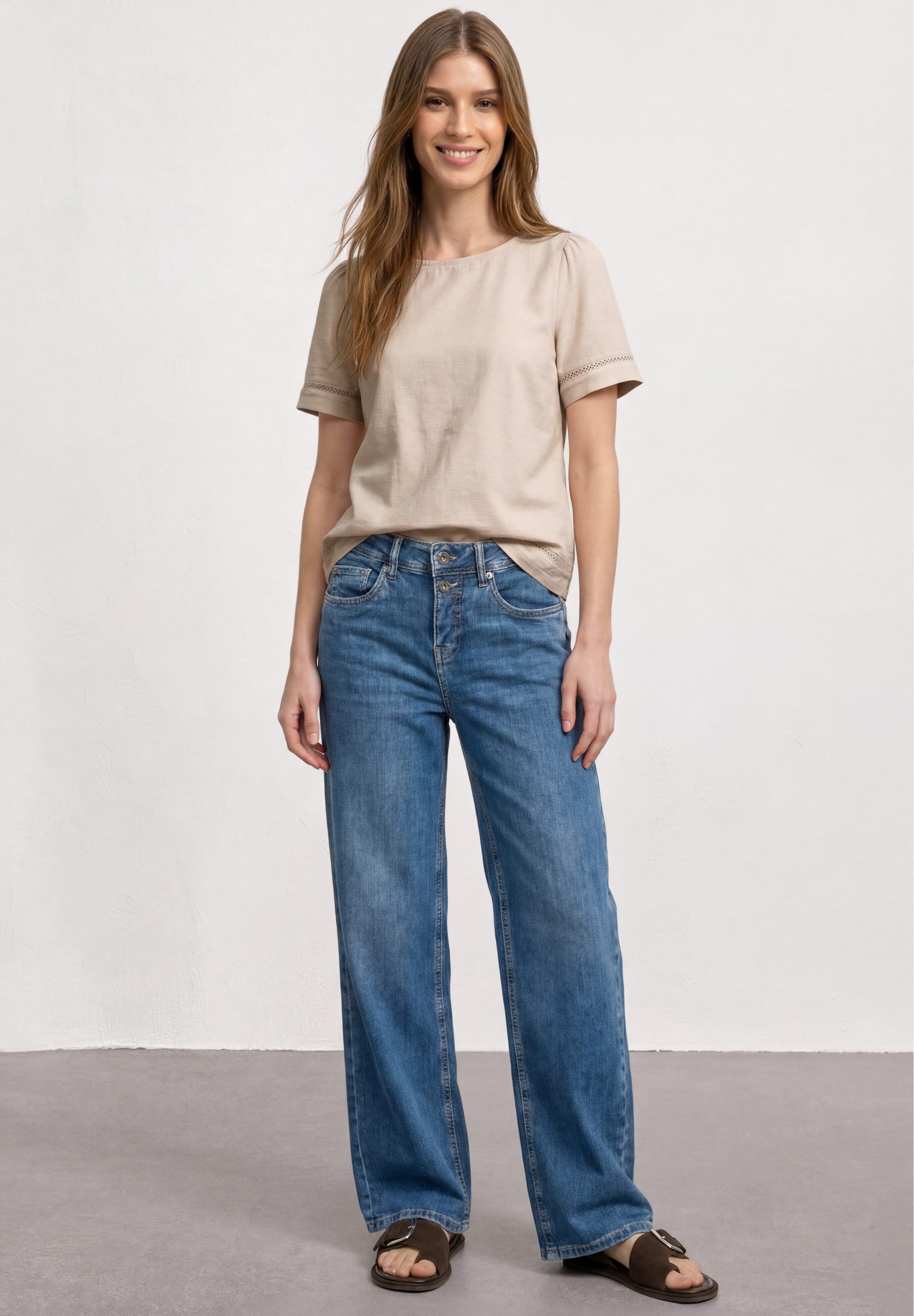 STREET ONE Shirtbluse mit Rundhalsausschnitt