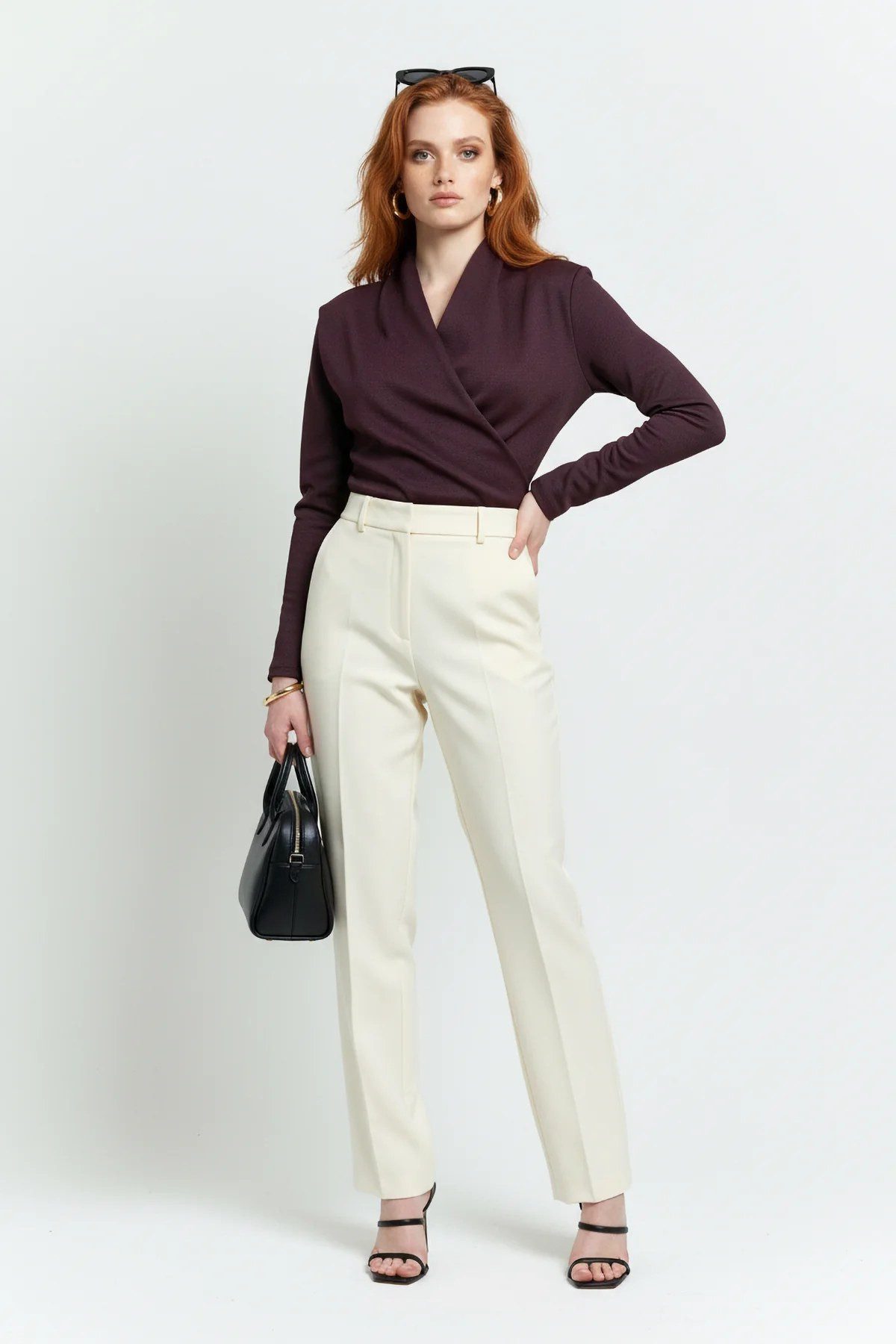 No Matter What Blusenbody Langarm Snap Bodysuit mit Kragen – Bild 3 von 5