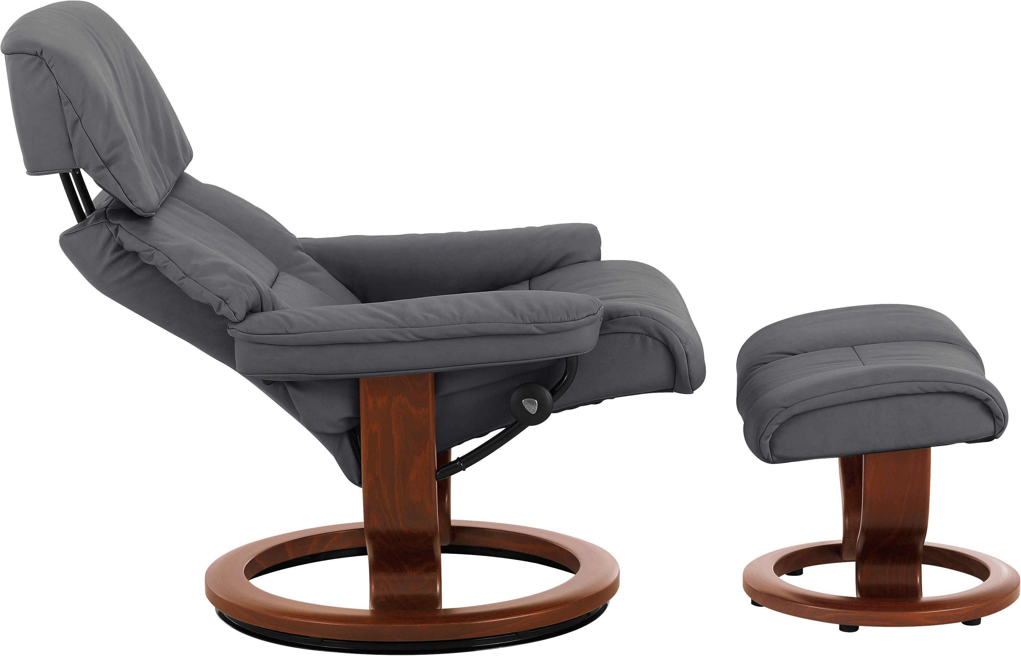 Classic Schwarz & Hocker), Base, S, Stressless® Gestell mit Relaxsessel Braun mit Relaxsessel Ruby (Set, Größe Wenge, Eiche,