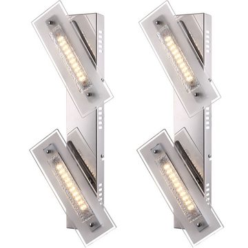 etc-shop LED Wandleuchte, LED-Leuchtmittel fest verbaut, Warmweiß, 2er Set LED Design Wand Lampen Wohn Zimmer Beleuchtung Chrom Leuchten