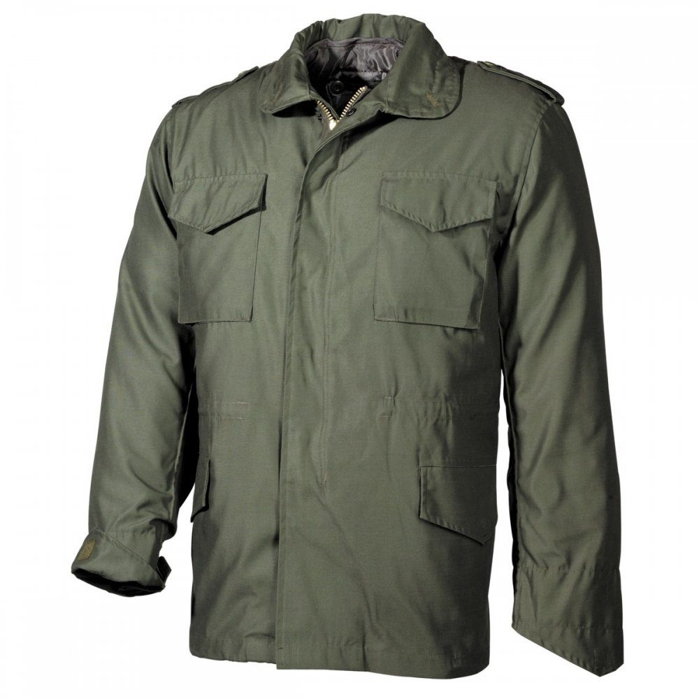 MFH Fieldjacket US Feldjacke M65, oliv, m. auskn. Steppfutter, Mod. - S ausknöpfbarem Steppfutter