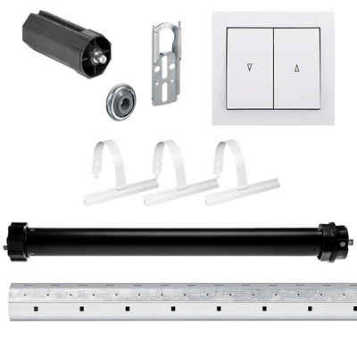 Nobily Achtkantwelle Rolladen-Set mit Maxi Rolladenmotor inkl. Doppelwippe, Mechanik-Set, Komplett-Set, 1-St., 10Nm/25kg