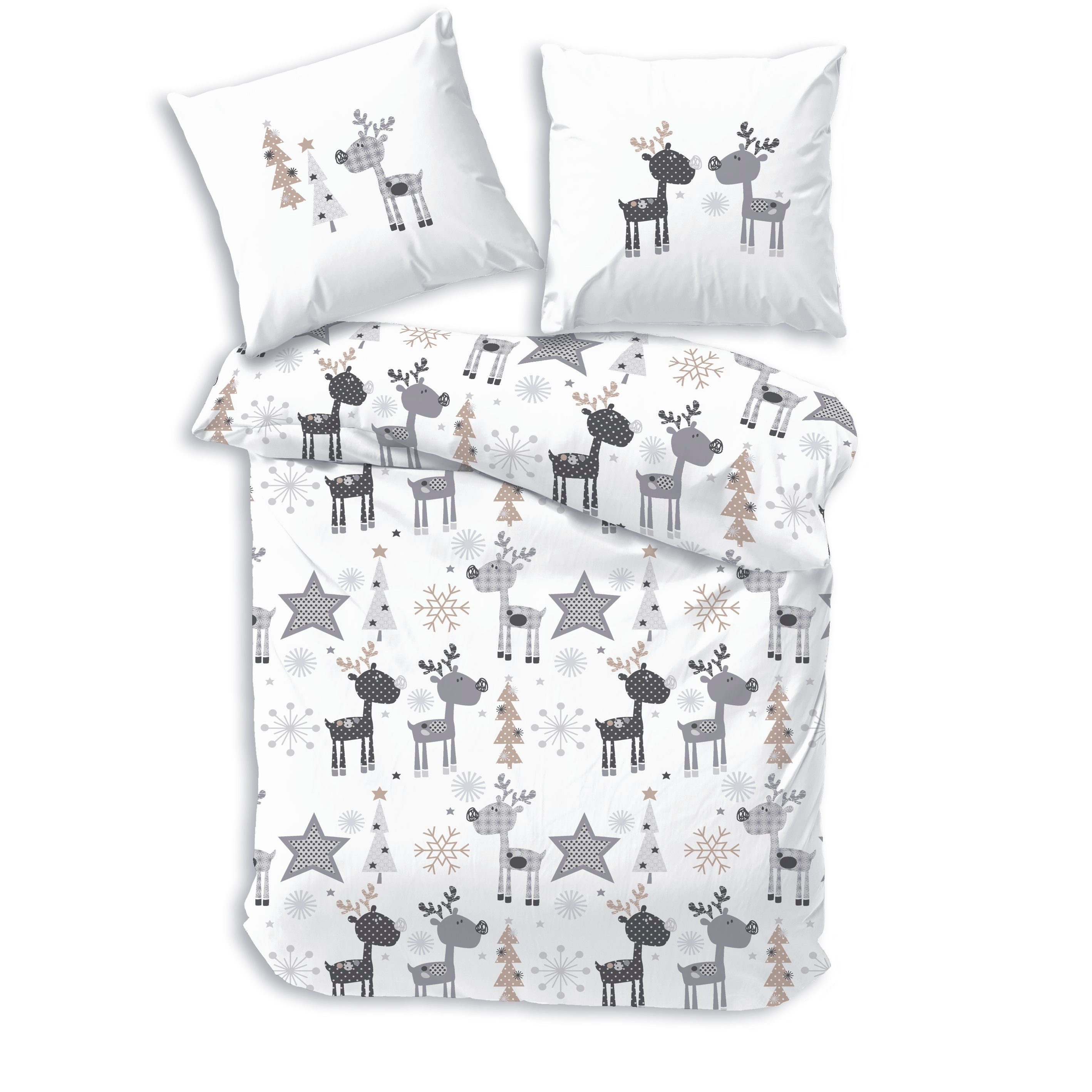 Träumschön Bettwäsche Biber Winter- Weihnachtsbettwäsche 135x200 cm oder 15 günstig online kaufen