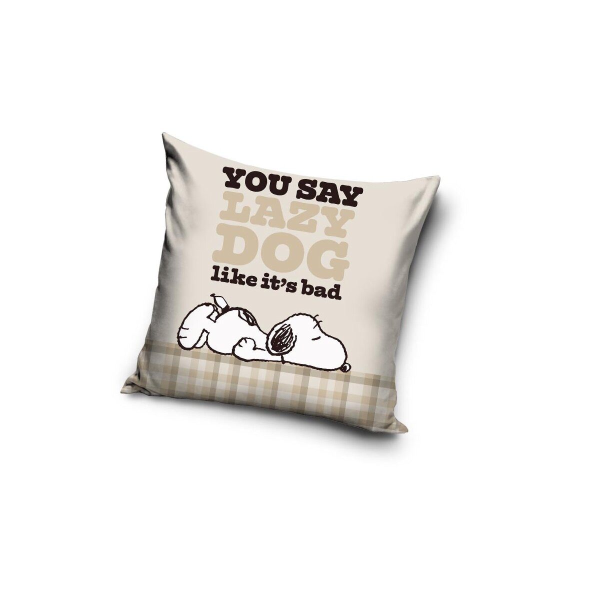 Snoopy Kissenbezug Snoopy Kissenbezug 40x40cm – Lazy Dog Kinder Kissenhülle günstig online kaufen