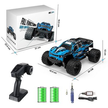 Eachine RC-Auto EC08 (Jedes Terrain bezwingbar, Hochleistungs Truck, AWD extreme Beschleunigung), hochwertige Verarbeitung, überall fahrbar, unfassbar schnell, AWD