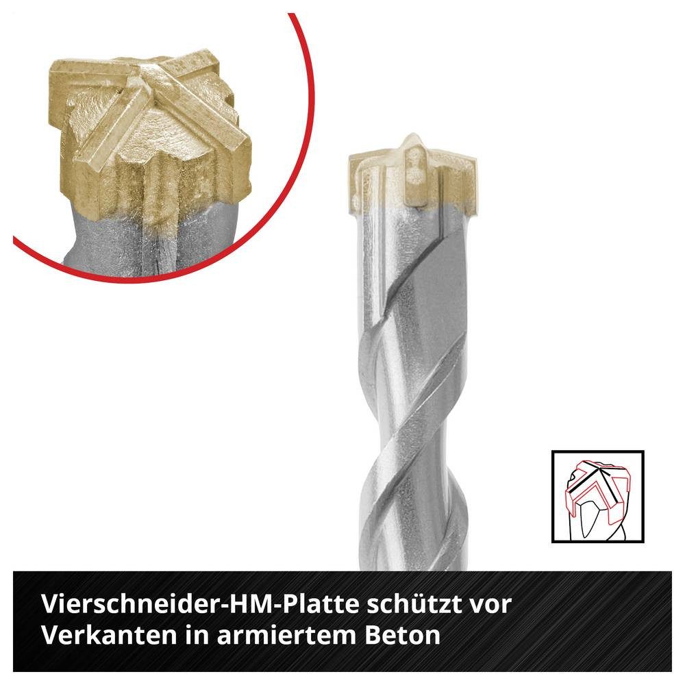Einhell Spiralbohrer 40CR-Stahl Beton-Spiralbohrer-Set 5teilig 5 mm, 6 mm, 8 mm, 10 mm