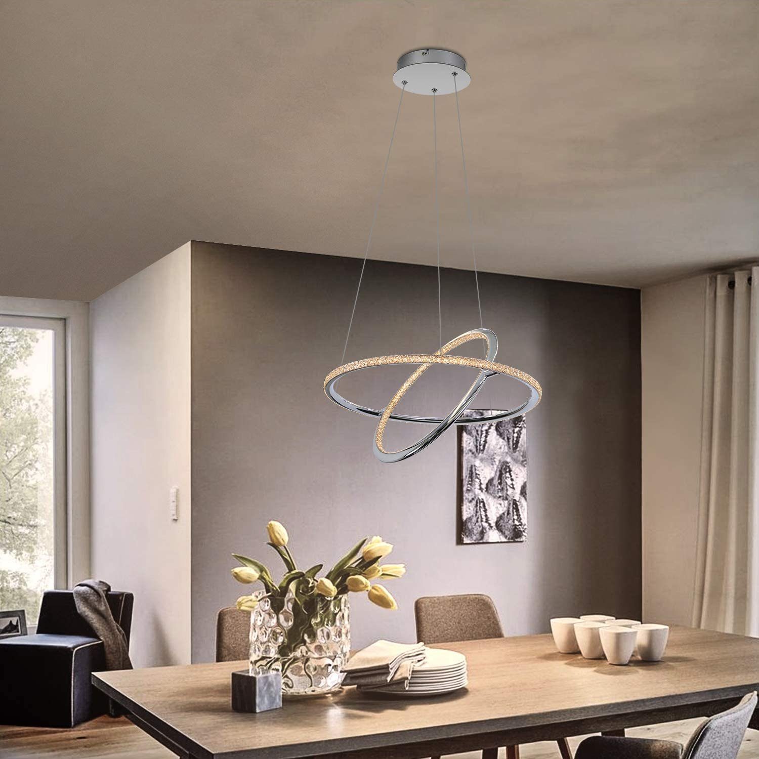 ZMH LED Pendelleuchte Hängelampe LED schwenkbar integriert dimmbar, fest wohnzimmer