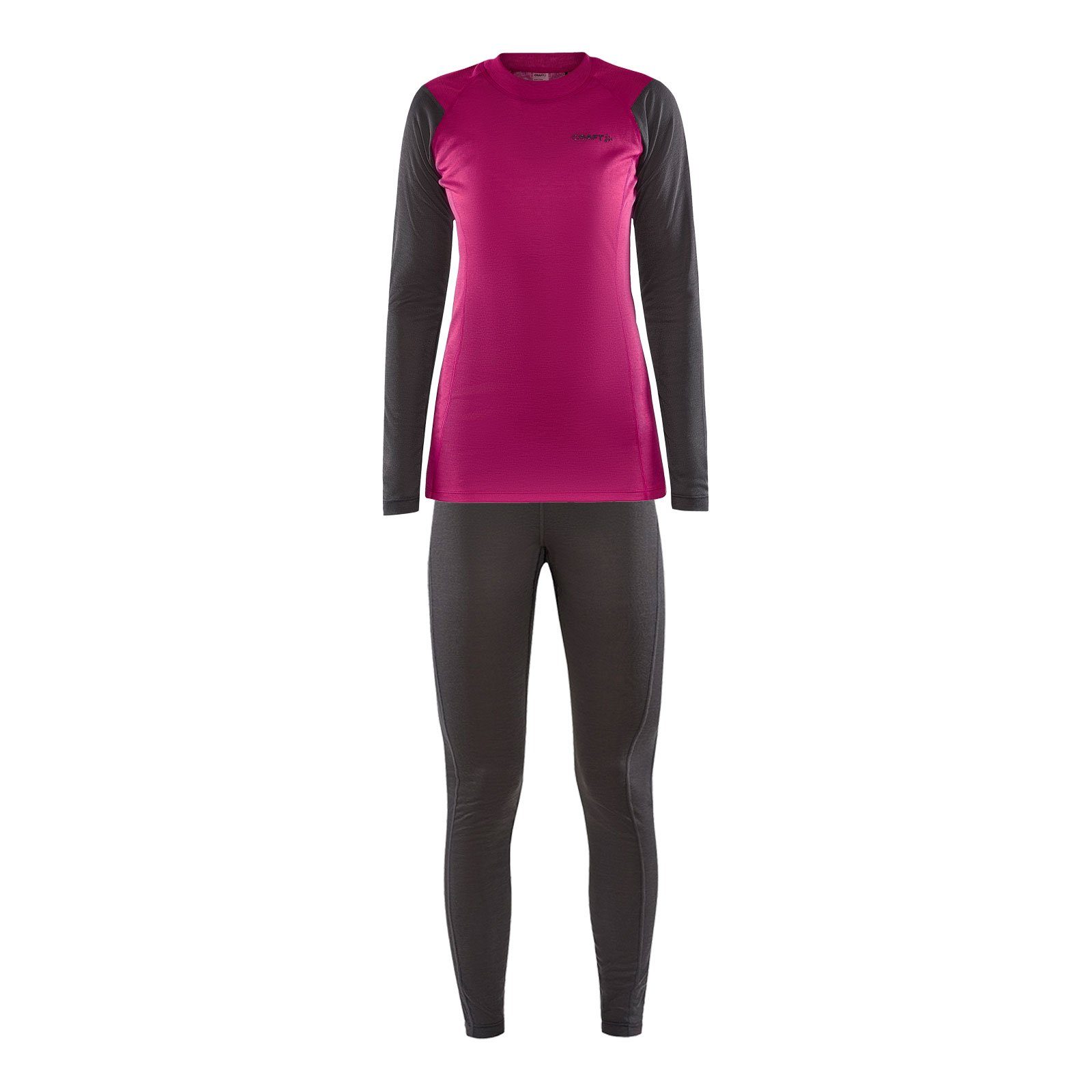 Craft Thermounterhemd Core Warm Baselayer + 486985 mit Set roxo Markenschriftzug granite (Oberteil Hose) 