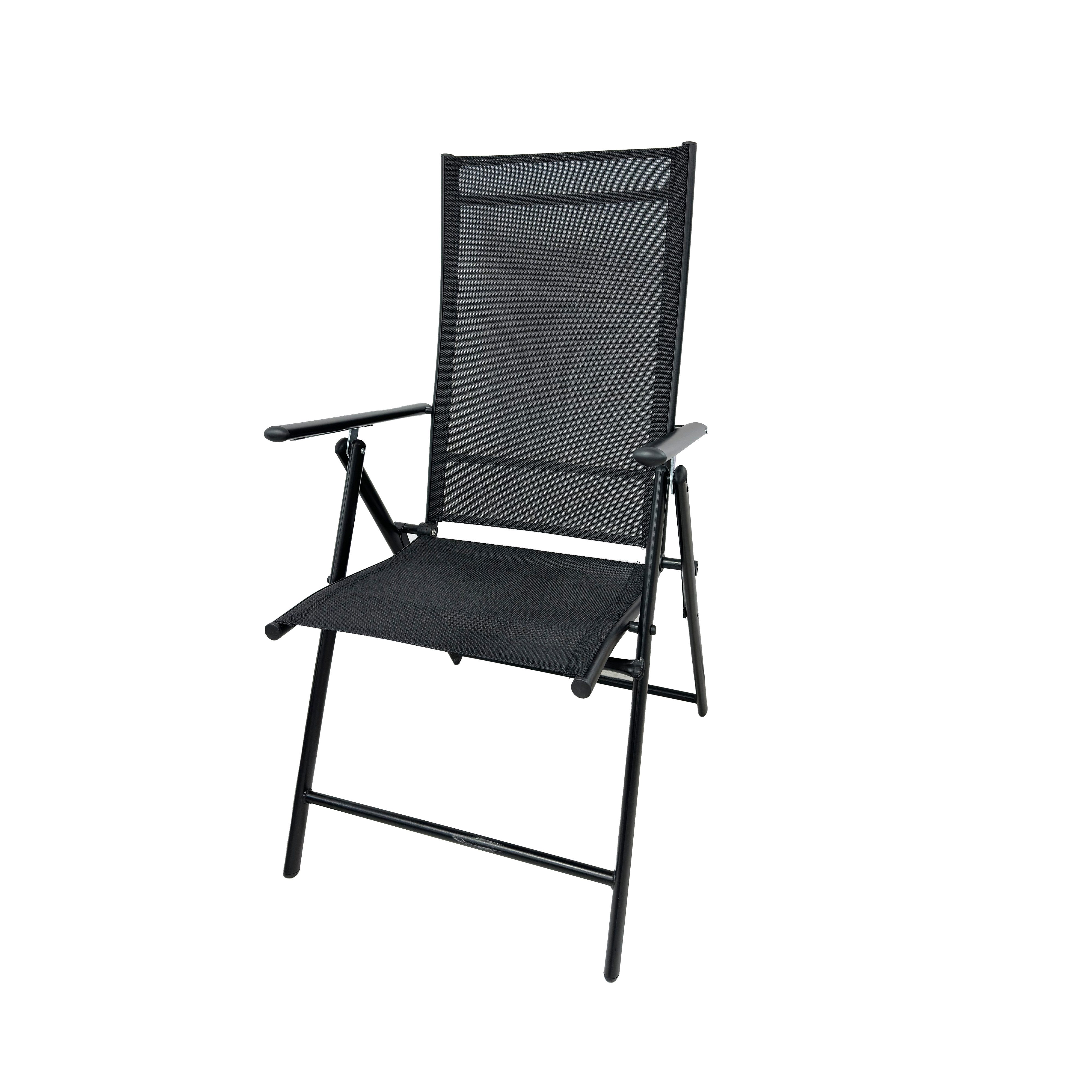 Greemotion Gartenstuhl [Malta] Balkonstuhl Anthrazit /Schwarz 57x68x106 cm