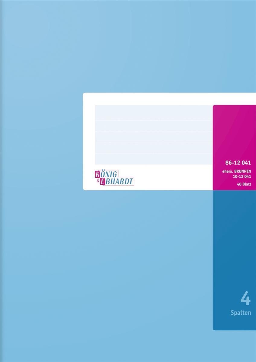 Formularblock 5X König & Ebhardt 8612041 Spaltenbuch A4 4Spalten 40Bl