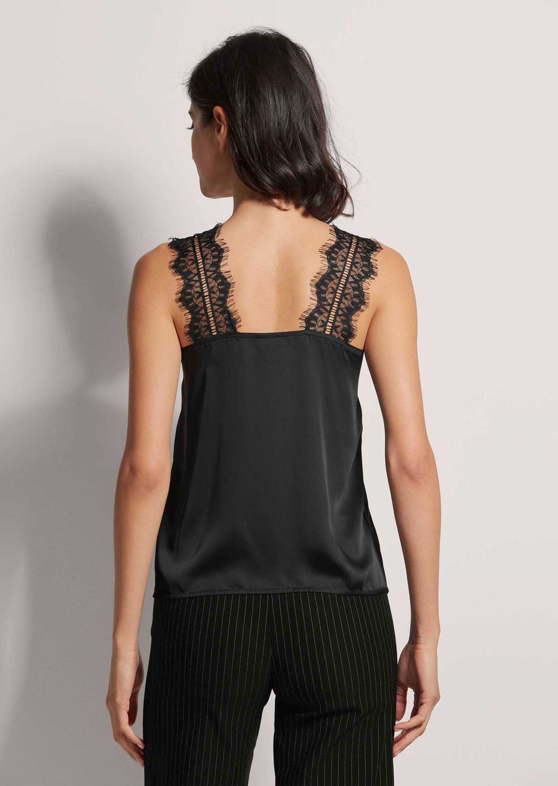 MADELEINE Shirttop Satin-Top mit Spitze