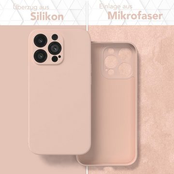 EAZY CASE Handyhülle TPU Hülle für Apple iPhone 13 Pro 6,1 Zoll, Silikon Schutzhülle mit Kameraschutz kratzfest bumper Rosa Altrosa