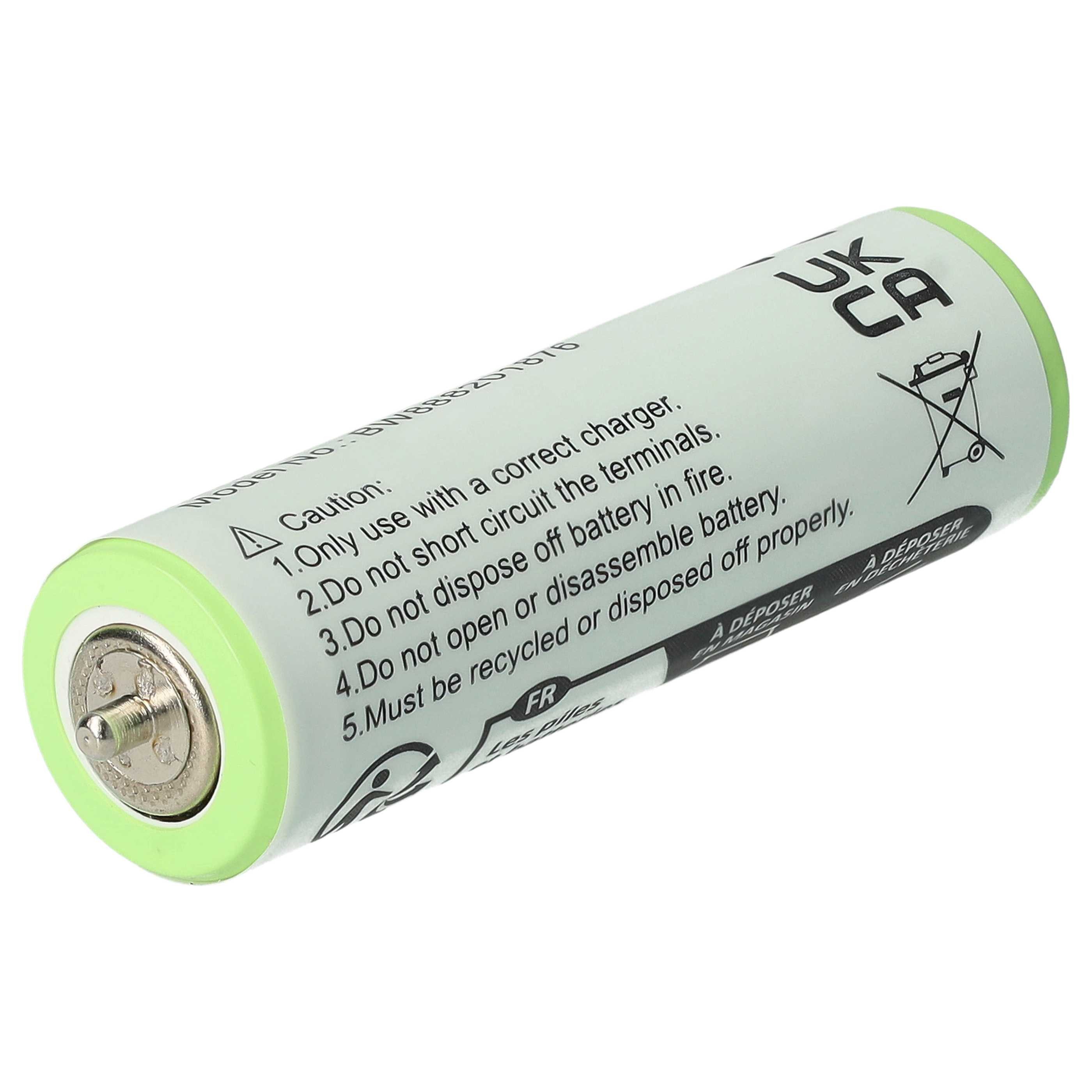 vhbw Akku passend für Panasonic ERGY10CM, ERDGP72, ERGY10CM503, ER1611, Akku Akku NiMH 1800 mAh (1,2 V, 2 St), Leistungsfähige Austausch-Akkus für Rasierer oder Trockenrasierer