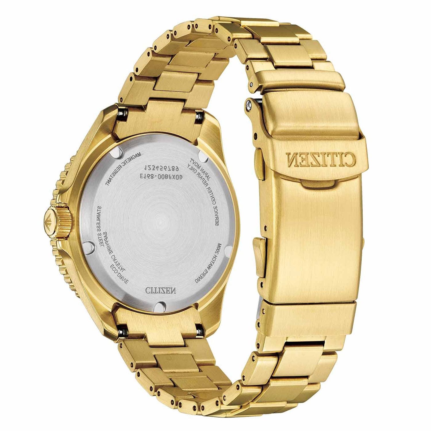 Citizen Solaruhr BN0262-59W, Promaster Eco-Drive Herrenuhr 20 bar Goldfarben/Grün