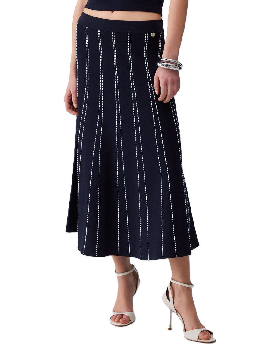 Liu Jo Midirock GONNA MAGLIA LUNGA - Damen Rock - Midirock - Langer Strickrock mit St