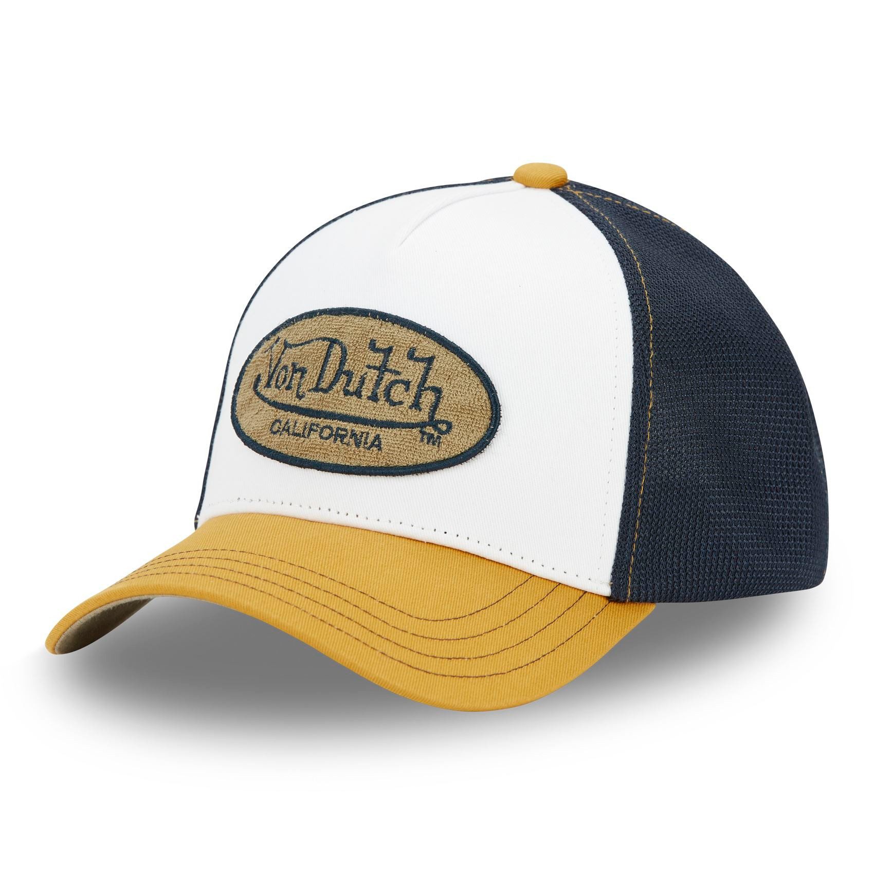 Von Dutch Trucker Cap Von Dutch Originals Trucker Cap - CALIFORNIA TERRY PATCH Mesh Yellow (Basecap, Meshcap, Trucker Kappe)