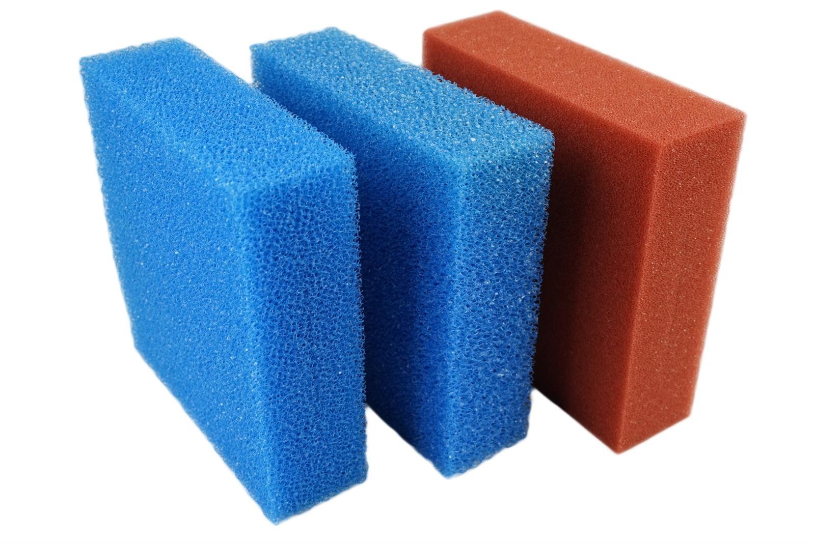 Koi Herdecke Teichfilter Ersatzschwamm Set für Oase Biotec 5 Teichfilter 1 x rot 2 x blau