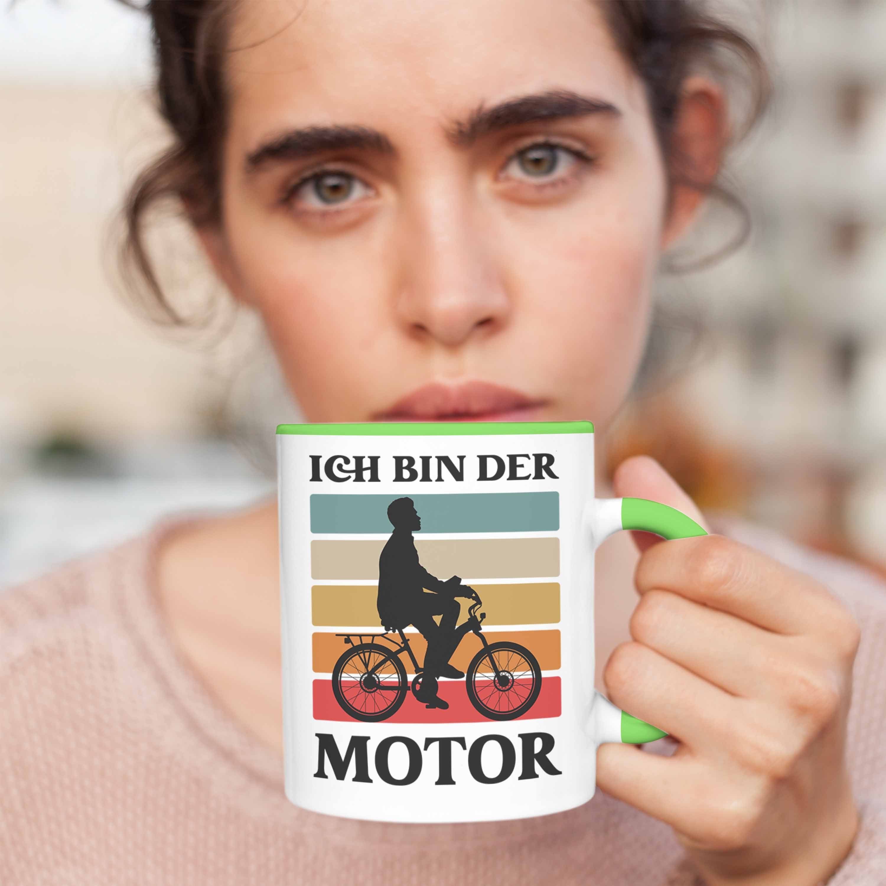 Tasse mit Radfahrer Trendation Mountainbike Spruch - Rennrad Geschenkidee Tasse Grün Trendation Fahrradfahrer Geschenk Lustig