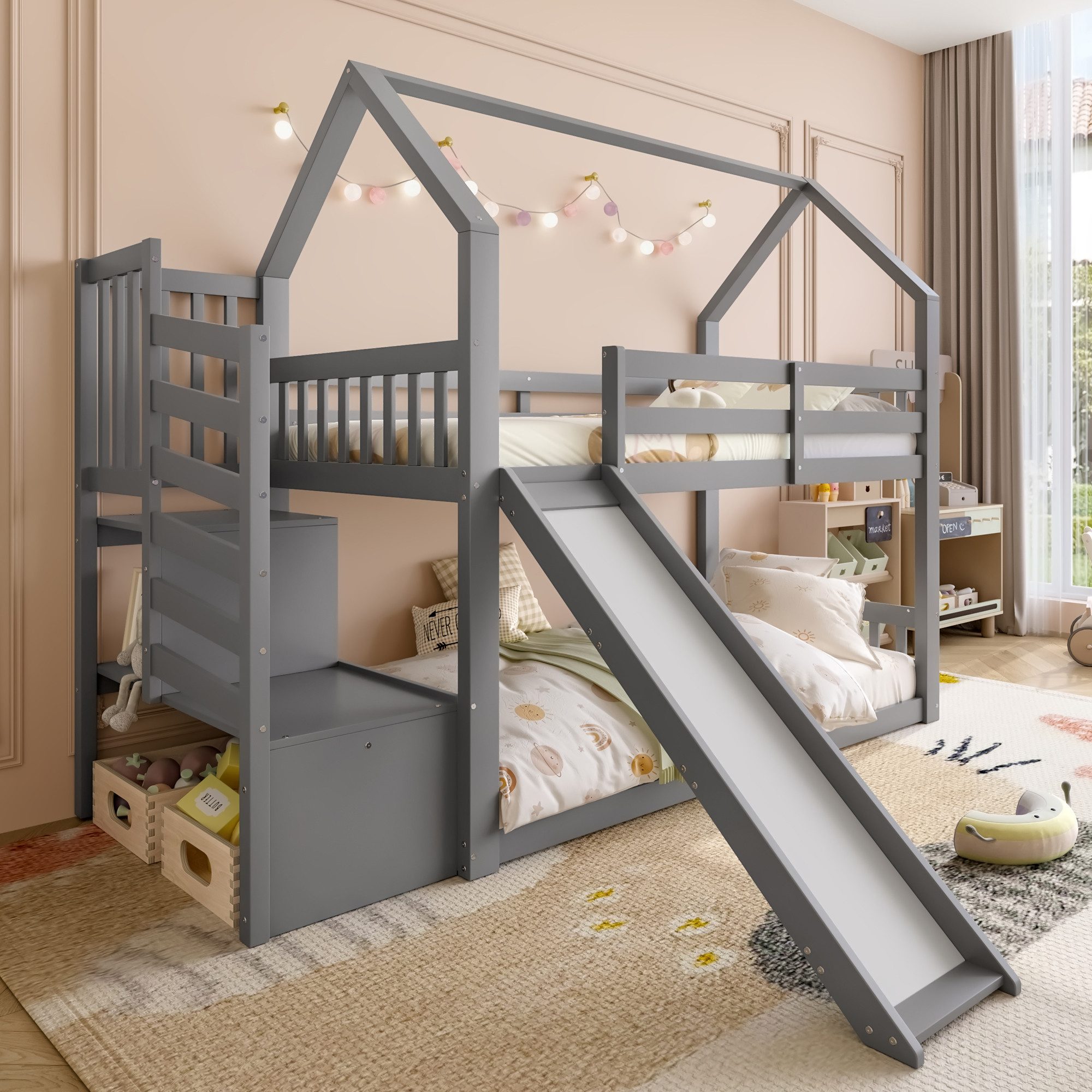 Flieks Etagenbett, Kinderbett mit Treppe & günstig online kaufen