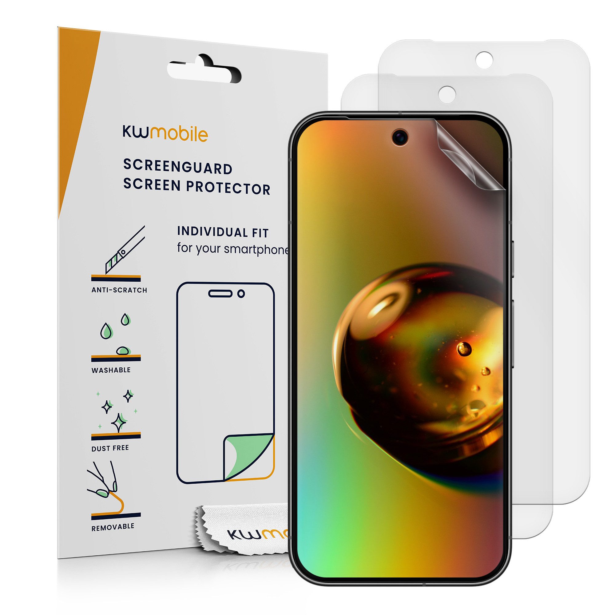 kwmobile Displayschutzfolie 3x Folie matt für Google Pixel 11 / Pixel 10 / Pixel 9, 3 Stück, Schutzfolie Anti-Fingerabdruck Displayschutz Displayfolie entspiegelt
