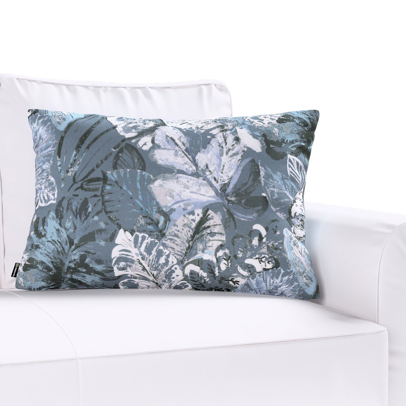 blau-grau | Kissenbezüge rechteckig, Dekoria Blumenmotive, Kinga Gemustert Abigail,