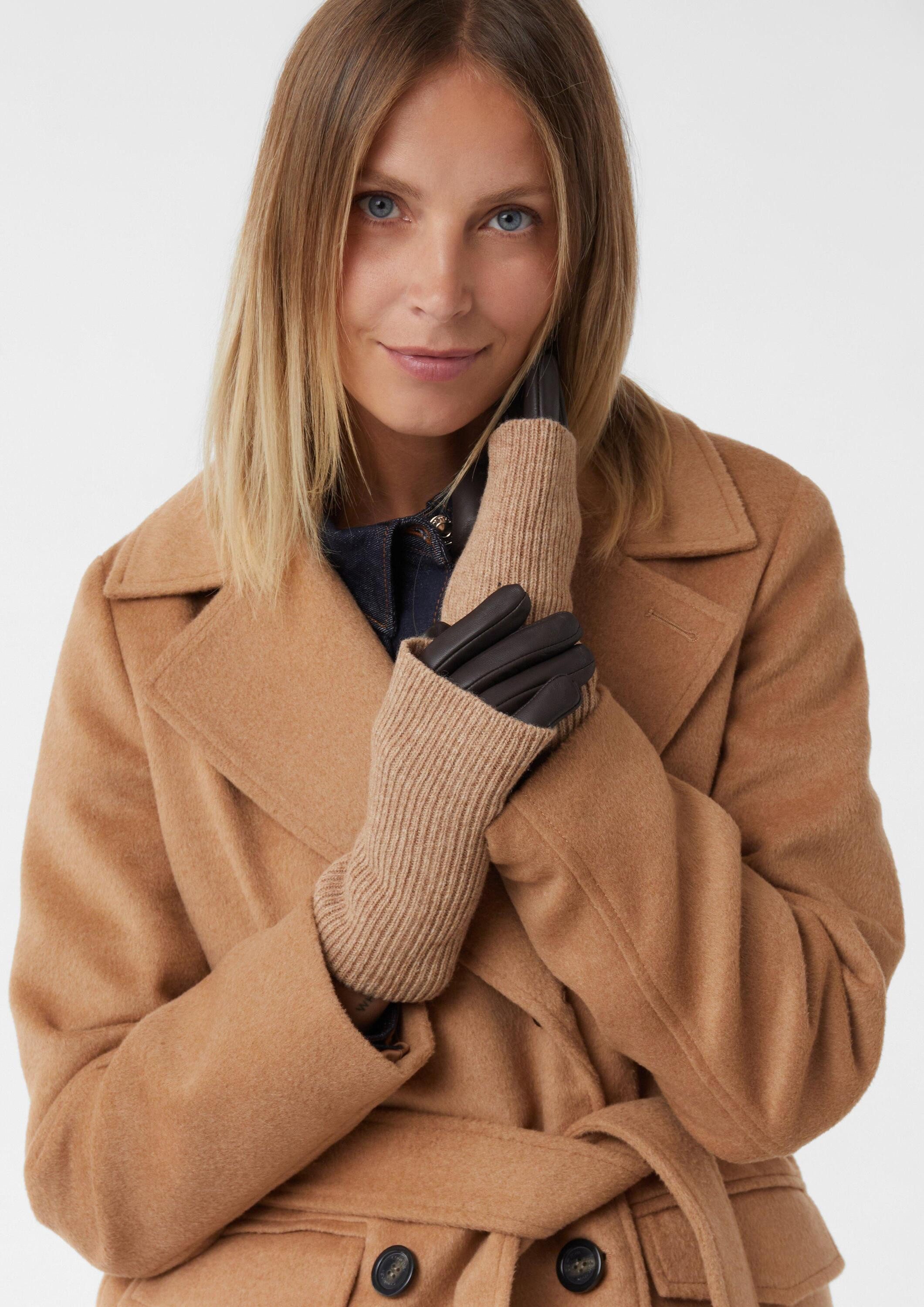 comma Strickhandschuhe Handschuhe Lederhandschuhe mit Strickstulpe günstig online kaufen