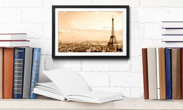 WandbilderXXL Bild mit Rahmen Paris Skyline, Paris, Wandbild, in 4 Größen erhältlich