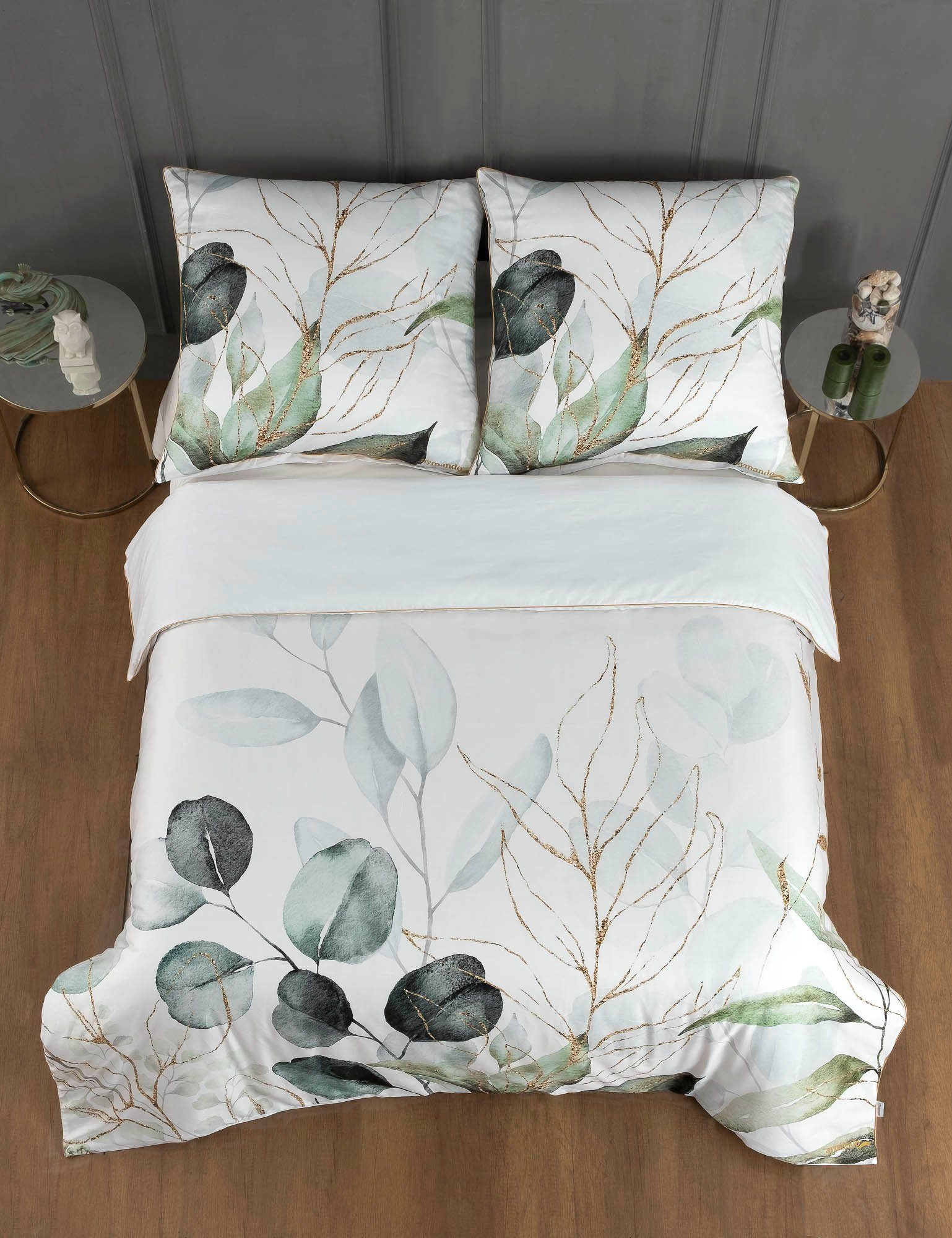 Aymando Bettwäsche Leaf Olive, 100% Baumwolle günstig online kaufen