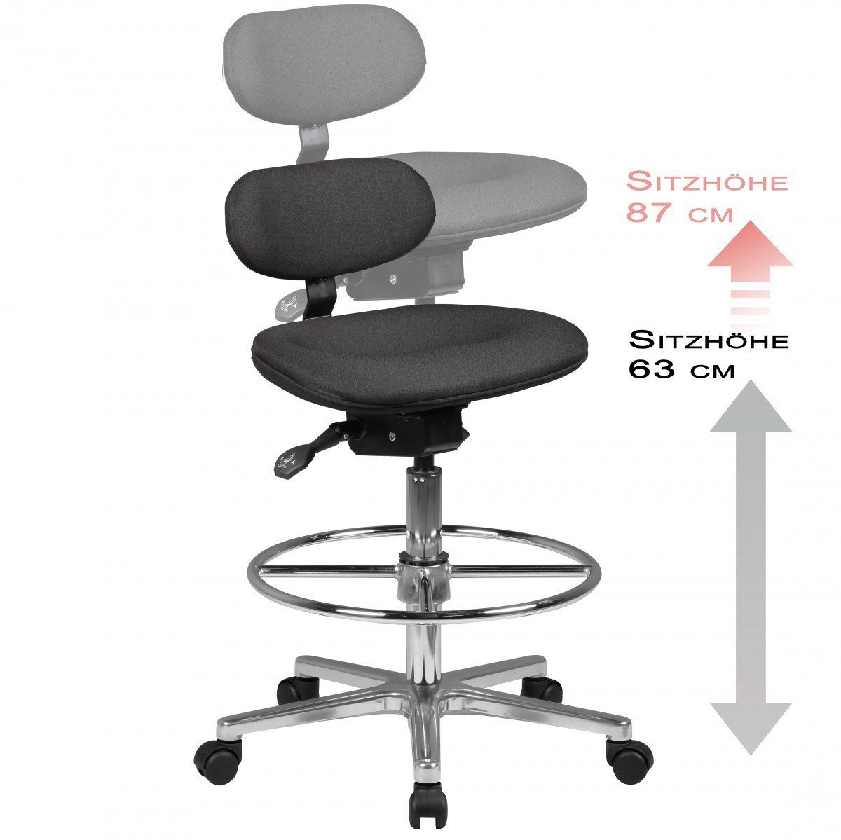 FINEBUY Arbeitshocker FB41713 (Stoff Schwarz 120 günstig online kaufen